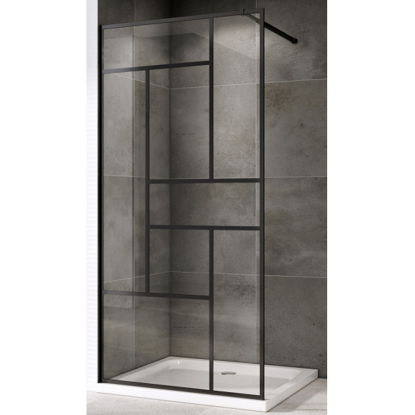 Душевая стенка Abber Immer Offen 100x200 стекло прозрачное, профиль черный (AG63100B8) Душевая стенка Abber Immer Offen 100x200 стекло прозрачное, профиль черный (AG63100B8)