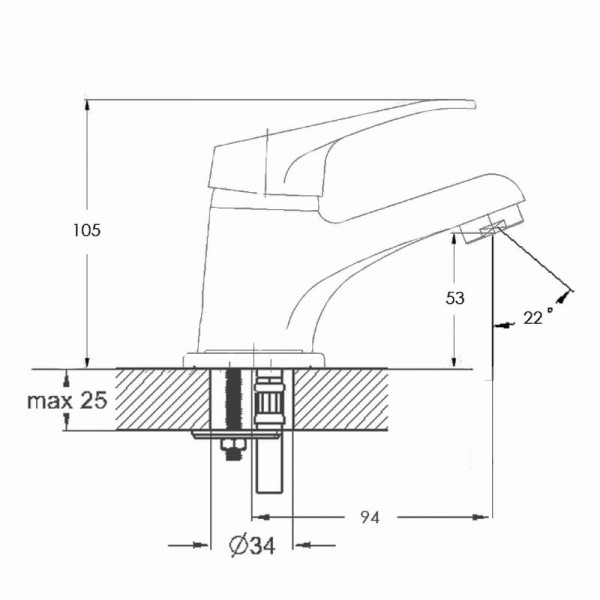 Смеситель для раковины G.lauf хром (LUN1-A031) Смеситель для раковины G.lauf хром (LUN1-A031)