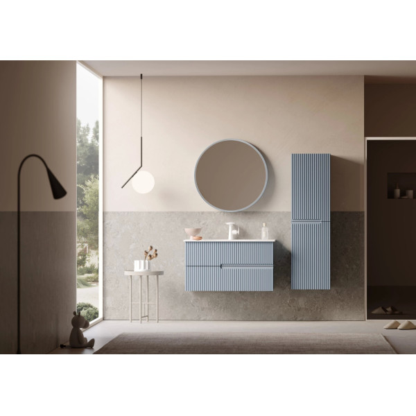 Тумба подвесная Orka Moonlight 910x510x510 с раковиной голубой матовый (5001501)