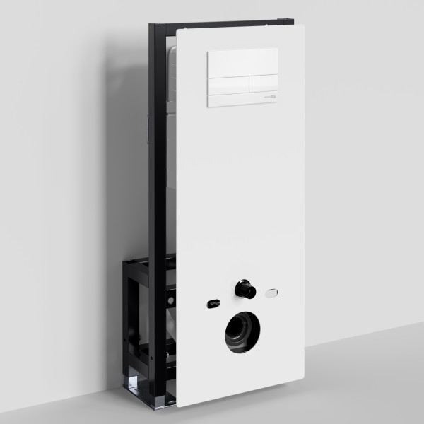 Инсталляция для унитаза WasserKRAFT Glan с клавишей смыва белая матовая (66TLT.010.ME.WH.WM04)