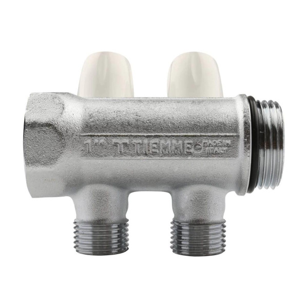 Коллектор Tiemme 2 отвода регулируемый 1"x1/2(16) MAXIMA никель (1860022) Коллектор Tiemme 2 отвода регулируемый 1"x1/2(16) MAXIMA никель (1860022)