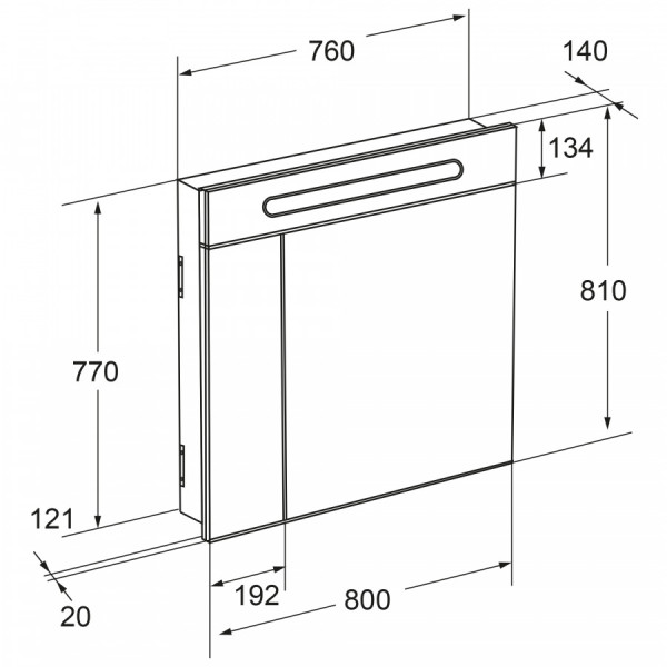 Шкаф зеркальный Roca Victoria Nord Black Edition 800x140x810 черный глянец (Z.RU90.0.010.0)