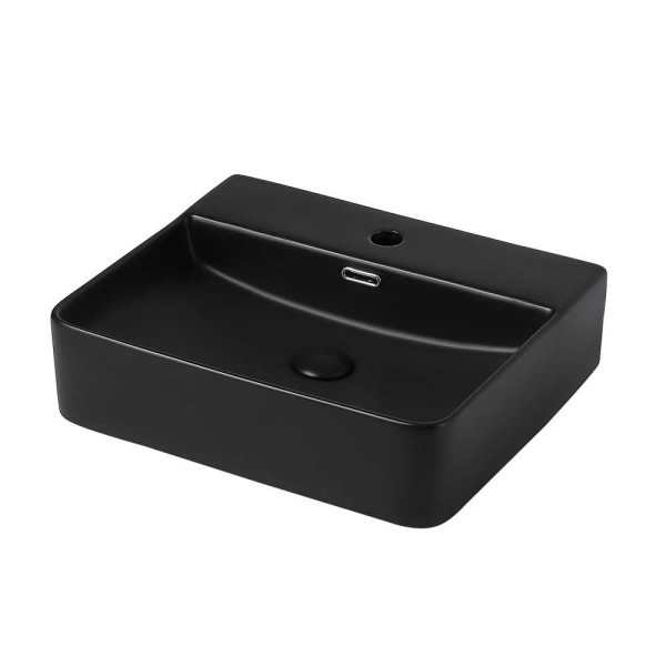 Раковина накладная ABBER Rechteck 50x42 черная (AC2203MB)