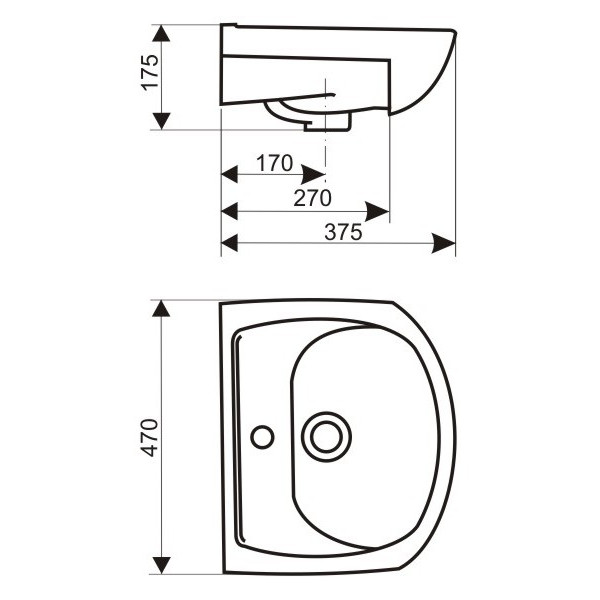 Раковина встраиваемая Оскольская Керамика Дора-45 (47101000105) Раковина встраиваемая Оскольская Керамика Дора-45 (47101000105)