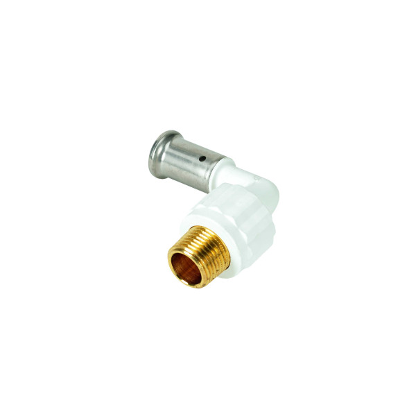 Соединение угловое 20х1/2"Н Henco PVDF (пресс, белое) (5PKW-2004) Соединение угловое 20х1/2"Н Henco PVDF (пресс, белое) (5PKW-2004)