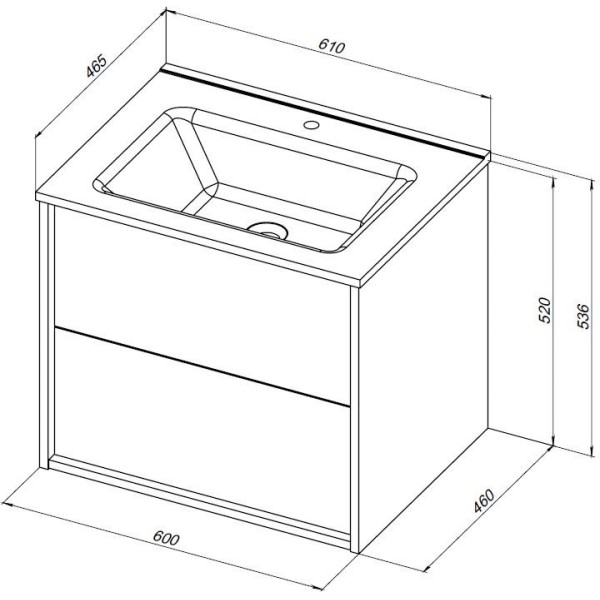 Тумба подвесная Aquanet Lino 60 (Flat) белый глянец (00287540)