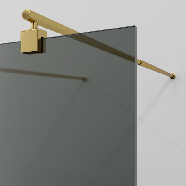 Душевое ограждение WasserKRAFT Vechte 116x200 стекло тонированное, профиль золото глянцевое (60W40PG-TG)