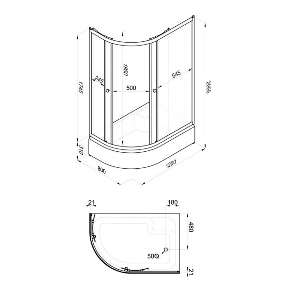 Душевое ограждение Triton Коралл 120x80 правосторонняя стекло матовое, профиль белый (DK392) Душевое ограждение Triton Коралл 120x80 правосторонняя стекло матовое, профиль белый (DK392)