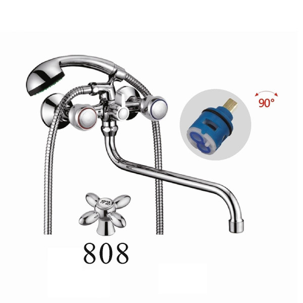 Смеситель для ванны и душа Dlin хром (D146808)