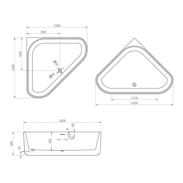 Ванна акриловая Abber 150x150 белая матовая (AB9446MW) Ванна акриловая Abber 150x150 белая матовая (AB9446MW)