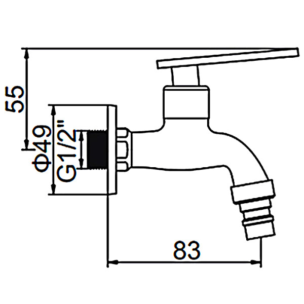 Кран угловой 1/2" LEDEME хром (L70101)