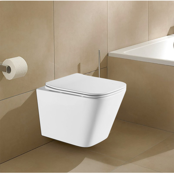 Унитаз подвесной Azario Teramo с сиденьем с микролифтом белый (AZ-0052-UQ1)