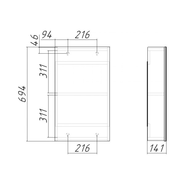Шкаф зеркальный Домино Айсберг Норма 40 (DA1618HZ) Шкаф зеркальный Домино Айсберг Норма 40 (DA1618HZ)