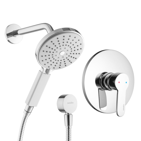 Смеситель для душа Swedbe Platta встраиваемый с душевой гарнитурой хром (5532) Смеситель для душа Swedbe Platta встраиваемый с душевой гарнитурой хром (5532)