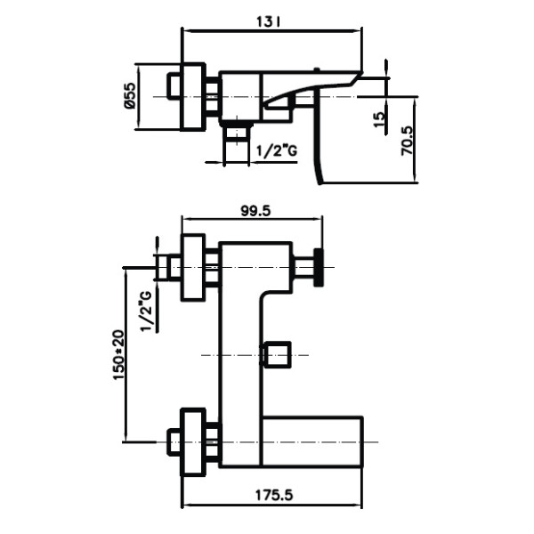Смеситель для ванны и душа Zeegres Z.AGE (55002001)
