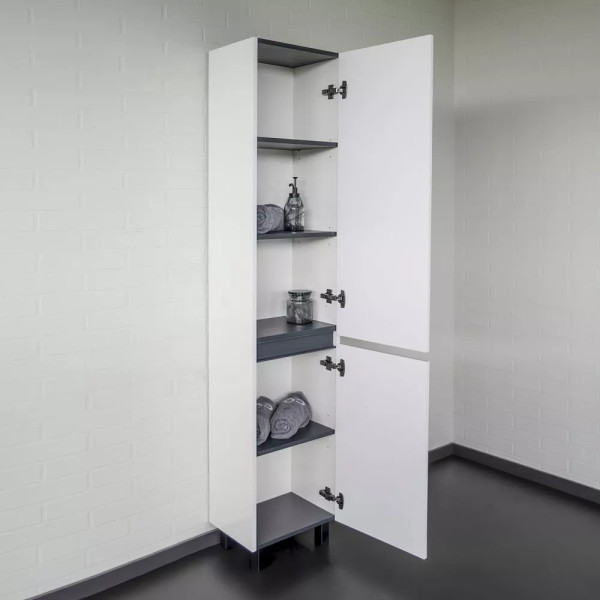 Пенал подвесной Comforty Лозанна 400x300x1900 белый глянцевый (00-00017838)