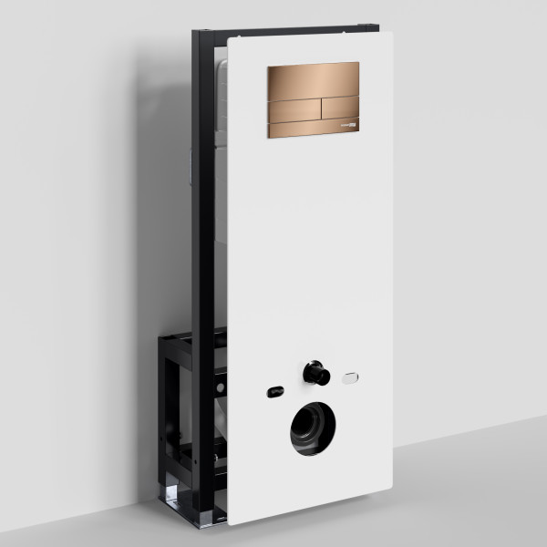 Инсталляция для унитаза WasserKRAFT Glan с клавишей смыва золото розовое (66TLT.010.ME.WH.RG04)