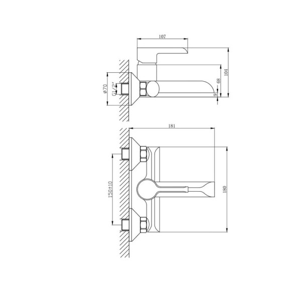 Смеситель для ванны и душа Aquanika Logic хром (AQL3034CR)