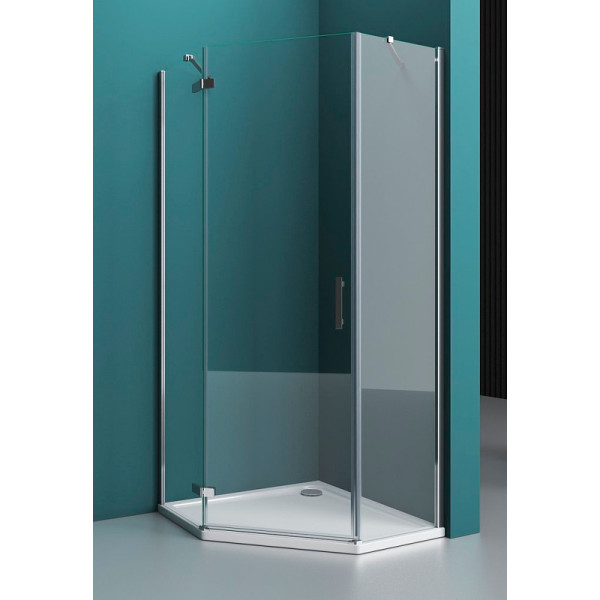 Душевой уголок BelBagno Kraft 100x100x195 стекло прозрачное, профиль хром (KRAFT-P-1-10-C-Cr-L)