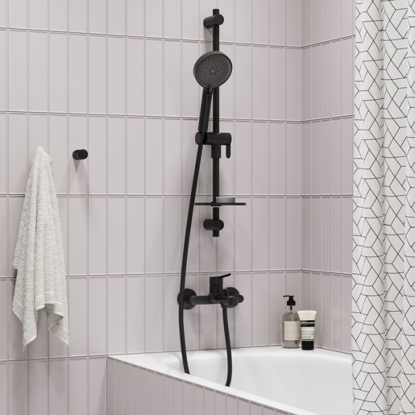 Мыльница на стойку для душа черная матовая Agua Iddis (AGUPM0i17)