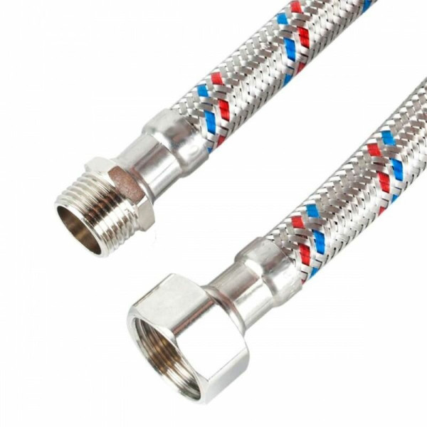 Подводка гибкая для воды 600 мм. 1/2" ВН (стальная оплетка) Tucai (6654)