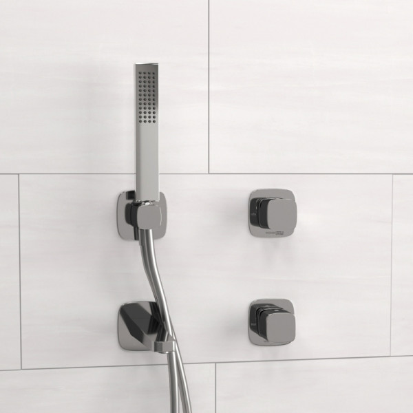 Смеситель для ванны и душа встраиваемый с лейкой и изливом WasserKRAFT хром (A8651.312.314.326.087.103)