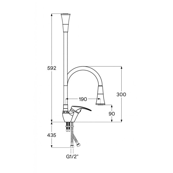 Смеситель для кухни Santek Мавис с гибким изливом хром (WH5A44011C001)