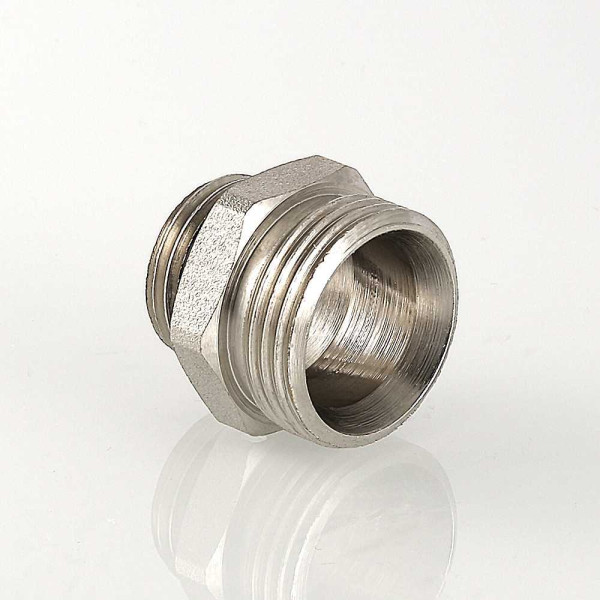 Ниппель переходной 1/2"х3/4"(18) (евроконус) Valtec (никель) (VTr.580.NE.040E) Ниппель переходной 1/2"х3/4"(18) (евроконус) Valtec (никель) (VTr.580.NE.040E)