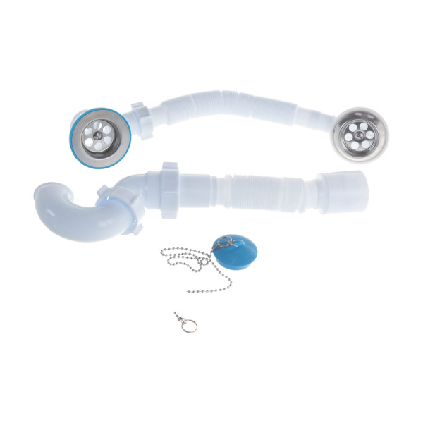 Обвязка для ванны АНИ Варяг с выпуском 1 1/2"*40 трубный сифон, с гибкой трубой 375*40/50 АНИ пласт (C6155)