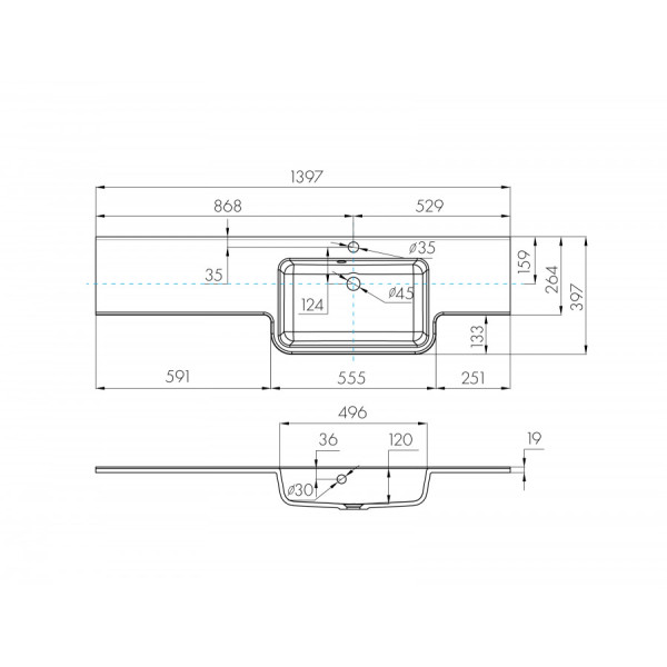 Раковина подвесная Aquaton Hotel 140x40,5x16,5 R белый (1.A709.7.31P.I01.P) Раковина подвесная Aquaton Hotel 140x40,5x16,5 R белый (1.A709.7.31P.I01.P)