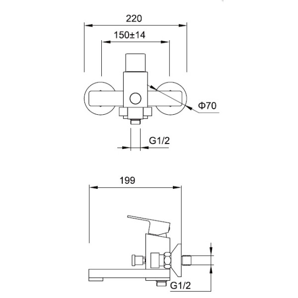 Смеситель для ванны и душа Zeegres Z.PARALL (11002001) Смеситель для ванны и душа Zeegres Z.PARALL (11002001)