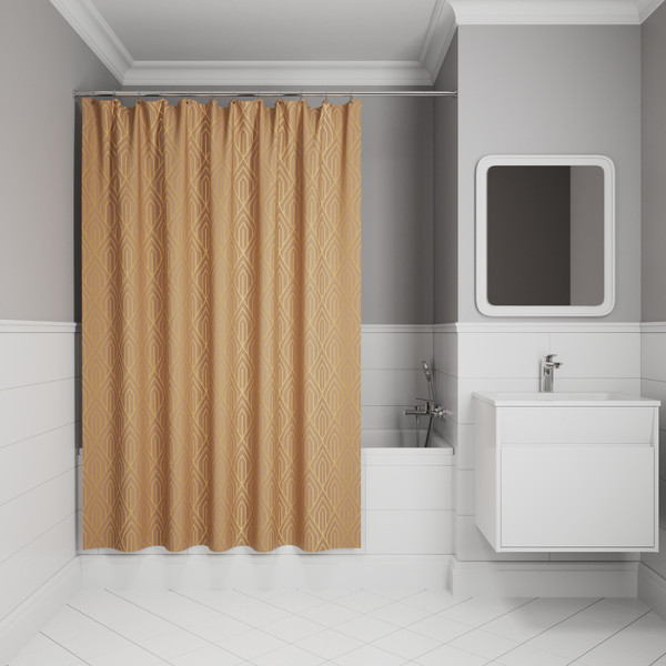 Шторка для ванны текстиль Iddis 200x180 полиэстер коричневый (BG04P18i11) Шторка для ванны текстиль Iddis 200x180 полиэстер коричневый (BG04P18i11)