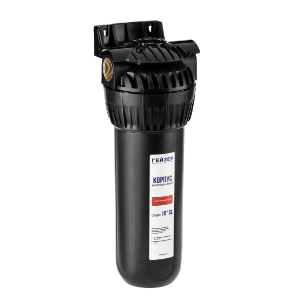 Фильтр колбовый Гейзер 3/4" 10SL (черный, для горячей воды) (50547)