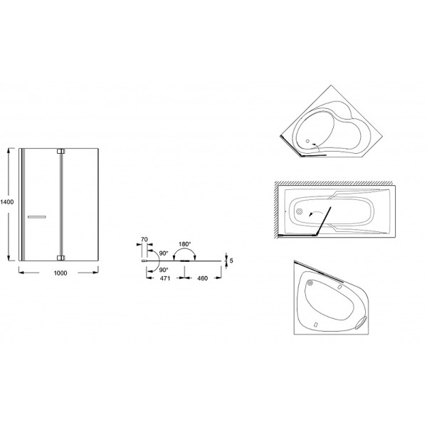 Экран фронтальный Jacob Delafon Adequation 140x100 (E4931-GA)