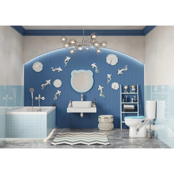 Унитаз-компакт детский Santek Каспер арматура стандарт: 1-реж. с сиденьем голубым полипропилен белый(1WH501846)