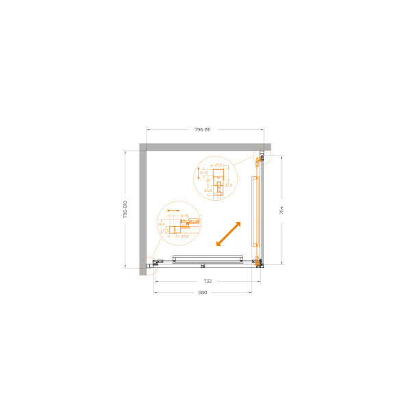 Душевой уголок Cezares Lux 80x80x195 стекло прозрачное, профиль хром (LUX-A-FS-1-80-C-CR) Душевой уголок Cezares Lux 80x80x195 стекло прозрачное, профиль хром (LUX-A-FS-1-80-C-CR)