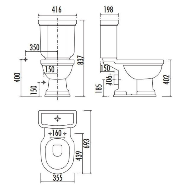 Бачок для унитаза Creavit Klasik белый (KL410-00CB00E-WP00)