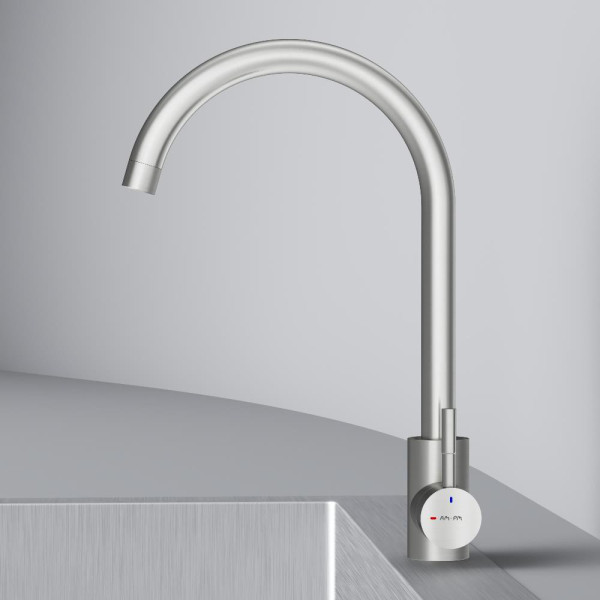 Смеситель для кухни AM.PM X-Joy S с С-изливом сатин (F85B07111) Смеситель для кухни AM.PM X-Joy S с С-изливом сатин (F85B07111)