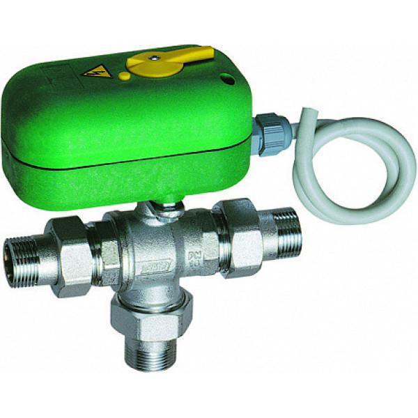 Кран 1" ННН шаровый 3-х ходовой Far с сервоприводом 220 В и ручной деблокировкой (40 секунд) (FA 300520 140)