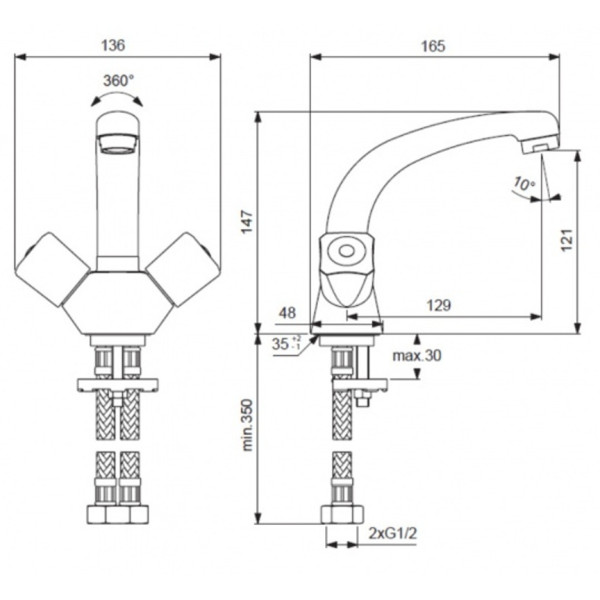 Смеситель для раковины Vidima Practic (BA226AA)