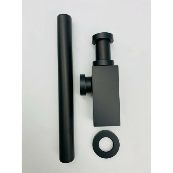 Сифон 32 мм. для донного клапана с отводом Vieir (латунь, черный, прямоугольный) (VRQ47C)