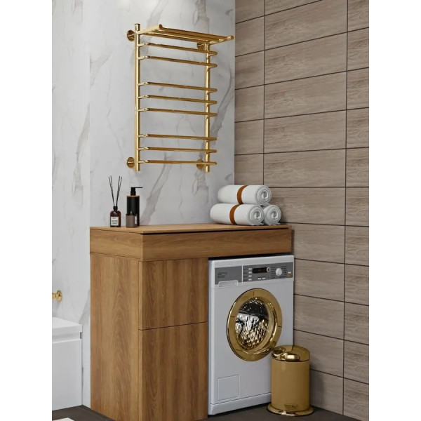 Полотенцесушитель водяной Indigo Brace 685x865 золото с полочкой к-3 (LBCW80-50GDPK3) Полотенцесушитель водяной Indigo Brace 685x865 золото с полочкой к-3 (LBCW80-50GDPK3)