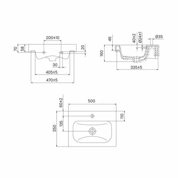 Раковина встраиваемая Iddis Optima Home 50x35 белая (3505000i28)
