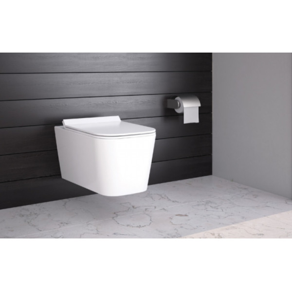 Комплект инсталляция с унитазом Berges Novum525 c с кнопкой F3 хром глянец, унитаз FLOE Rimless, сиденье Floe Slim SO (043223)