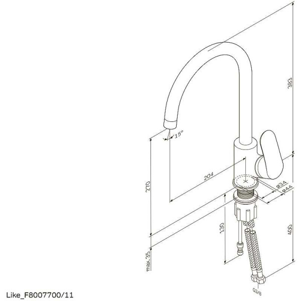 Смеситель для кухни AM.PM Like с каналом для питьевой воды, черный (F8007722) Смеситель для кухни AM.PM Like с каналом для питьевой воды, черный (F8007722)
