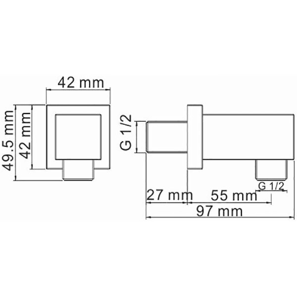 Подключение для шланга WasserKRAFT бронзовый (A108)