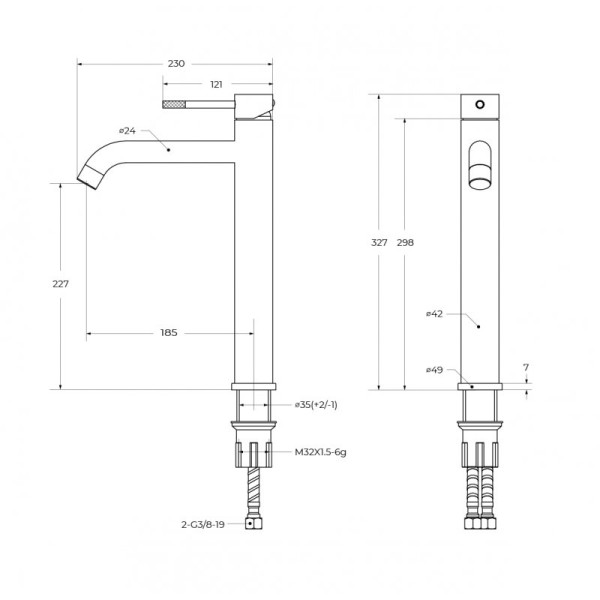 Смеситель для раковины Cezares Relax оружейная сталь матовый (RELAX-LC1-GM-W0)