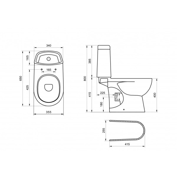 Унитаз напольный Santek Остин 355x650x800 белый (1WH501856)
