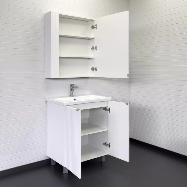 Тумба подвесная с раковиной Comforty Лима 700x450x850 белый матовый (00-00004892)