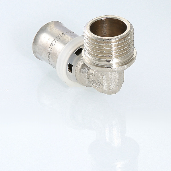 Соединение угловое 20*1/2"Н Valtec (пресс, никель) (VTm.253.N.002004) Соединение угловое 20*1/2"Н Valtec (пресс, никель) (VTm.253.N.002004)